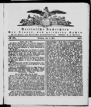 Berlinische Nachrichten von Staats- und gelehrten Sachen vom 02.05.1837