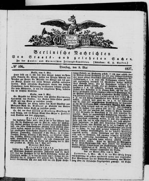 Berlinische Nachrichten von Staats- und gelehrten Sachen vom 09.05.1837