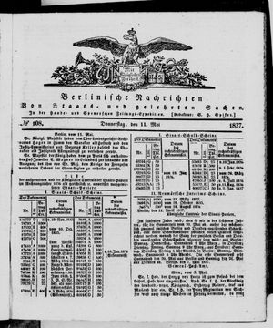 Berlinische Nachrichten von Staats- und gelehrten Sachen vom 11.05.1837