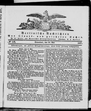 Berlinische Nachrichten von Staats- und gelehrten Sachen vom 13.05.1837