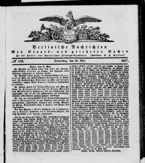 Berlinische Nachrichten von Staats- und gelehrten Sachen vom 25.05.1837