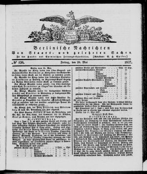 Berlinische Nachrichten von Staats- und gelehrten Sachen on May 26, 1837