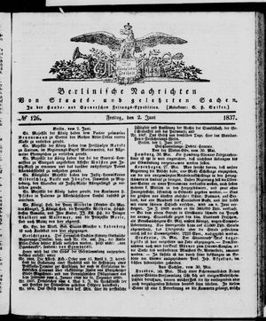 Berlinische Nachrichten von Staats- und gelehrten Sachen vom 02.06.1837