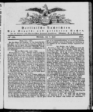 Berlinische Nachrichten von Staats- und gelehrten Sachen on Jun 7, 1837