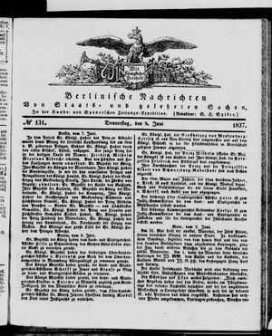 Berlinische Nachrichten von Staats- und gelehrten Sachen vom 08.06.1837