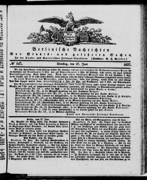 Berlinische Nachrichten von Staats- und gelehrten Sachen on Jun 27, 1837