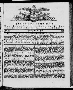 Berlinische Nachrichten von Staats- und gelehrten Sachen vom 30.06.1837