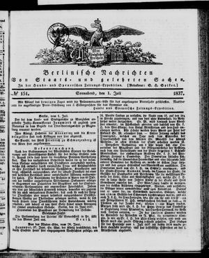 Berlinische Nachrichten von Staats- und gelehrten Sachen vom 01.07.1837