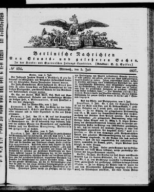 Berlinische Nachrichten von Staats- und gelehrten Sachen on Jul 5, 1837