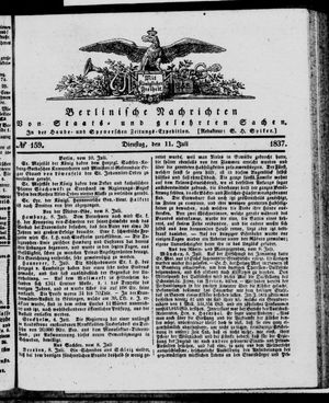 Berlinische Nachrichten von Staats- und gelehrten Sachen vom 11.07.1837