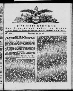 Berlinische Nachrichten von Staats- und gelehrten Sachen vom 13.07.1837