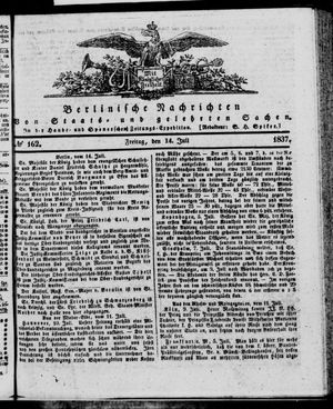 Berlinische Nachrichten von Staats- und gelehrten Sachen vom 14.07.1837