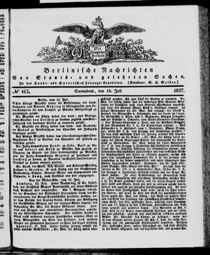 Berlinische Nachrichten von Staats- und gelehrten Sachen vom 15.07.1837