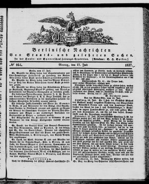 Berlinische Nachrichten von Staats- und gelehrten Sachen vom 17.07.1837