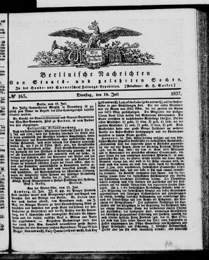 Berlinische Nachrichten von Staats- und gelehrten Sachen vom 18.07.1837
