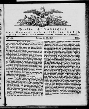 Berlinische Nachrichten von Staats- und gelehrten Sachen vom 28.07.1837