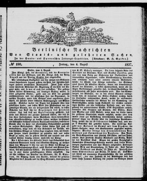 Berlinische Nachrichten von Staats- und gelehrten Sachen vom 04.08.1837
