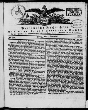 Berlinische Nachrichten von Staats- und gelehrten Sachen vom 01.09.1837