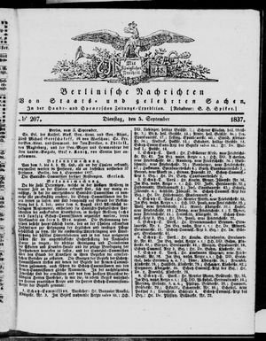 Berlinische Nachrichten von Staats- und gelehrten Sachen vom 05.09.1837