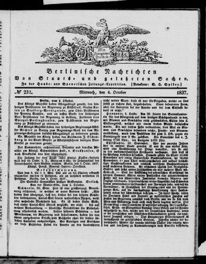 Berlinische Nachrichten von Staats- und gelehrten Sachen vom 04.10.1837