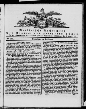 Berlinische Nachrichten von Staats- und gelehrten Sachen vom 05.10.1837