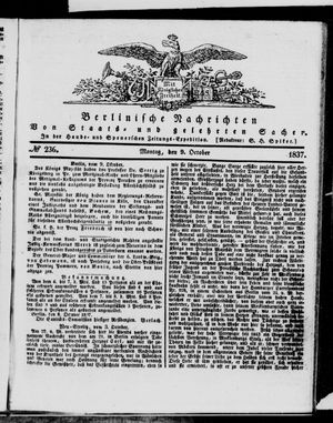 Berlinische Nachrichten von Staats- und gelehrten Sachen vom 09.10.1837
