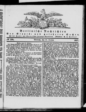 Berlinische Nachrichten von Staats- und gelehrten Sachen vom 11.10.1837