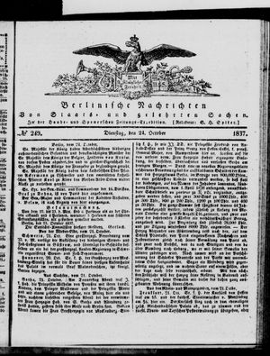 Berlinische Nachrichten von Staats- und gelehrten Sachen vom 24.10.1837
