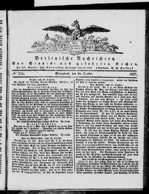 Berlinische Nachrichten von Staats- und gelehrten Sachen vom 28.10.1837