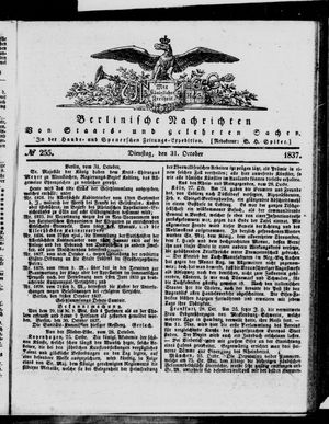 Berlinische Nachrichten von Staats- und gelehrten Sachen on Oct 31, 1837