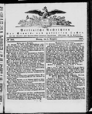 Berlinische Nachrichten von Staats- und gelehrten Sachen vom 06.11.1837