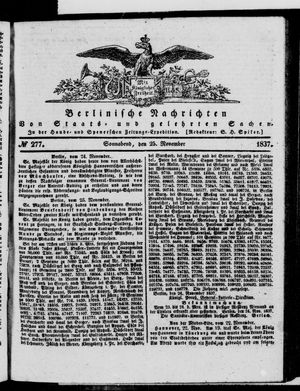 Berlinische Nachrichten von Staats- und gelehrten Sachen vom 25.11.1837