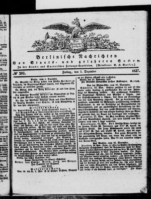 Berlinische Nachrichten von Staats- und gelehrten Sachen on Dec 1, 1837