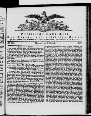 Berlinische Nachrichten von Staats- und gelehrten Sachen vom 06.12.1837