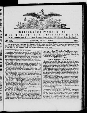 Berlinische Nachrichten von Staats- und gelehrten Sachen vom 23.12.1837
