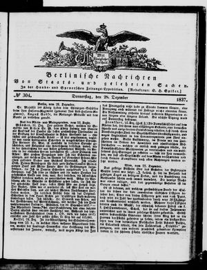 Berlinische Nachrichten von Staats- und gelehrten Sachen on Dec 28, 1837