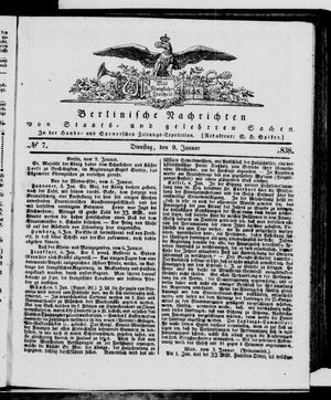 Berlinische Nachrichten von Staats- und gelehrten Sachen vom 09.01.1838
