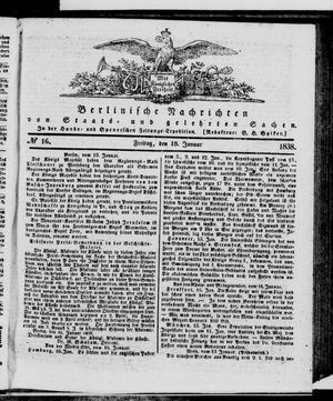 Berlinische Nachrichten von Staats- und gelehrten Sachen vom 19.01.1838