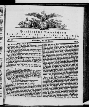 Berlinische Nachrichten von Staats- und gelehrten Sachen vom 20.01.1838