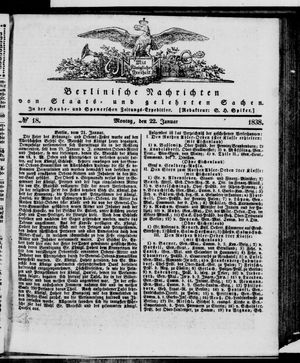 Berlinische Nachrichten von Staats- und gelehrten Sachen vom 22.01.1838