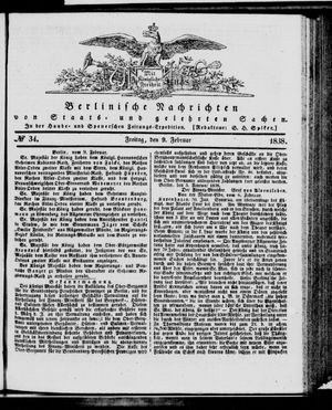 Berlinische Nachrichten von Staats- und gelehrten Sachen vom 09.02.1838