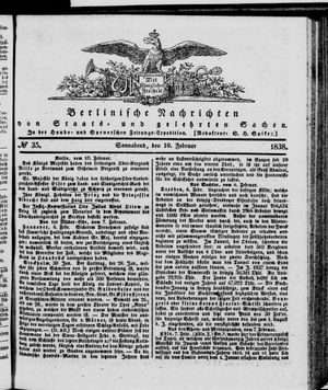 Berlinische Nachrichten von Staats- und gelehrten Sachen vom 10.02.1838