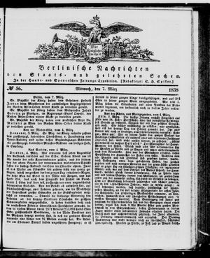 Berlinische Nachrichten von Staats- und gelehrten Sachen vom 07.03.1838