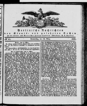 Berlinische Nachrichten von Staats- und gelehrten Sachen vom 15.03.1838