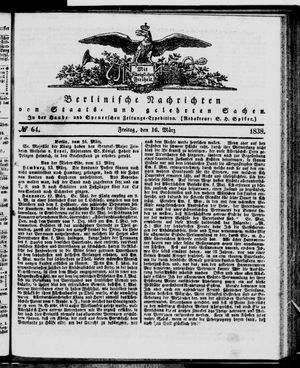 Berlinische Nachrichten von Staats- und gelehrten Sachen on Mar 16, 1838