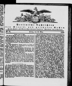 Berlinische Nachrichten von Staats- und gelehrten Sachen vom 23.03.1838