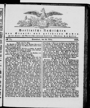 Berlinische Nachrichten von Staats- und gelehrten Sachen vom 24.03.1838