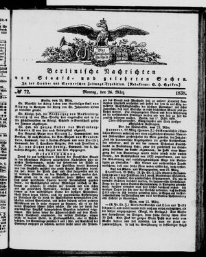 Berlinische Nachrichten von Staats- und gelehrten Sachen vom 26.03.1838
