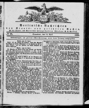 Berlinische Nachrichten von Staats- und gelehrten Sachen on Apr 14, 1838