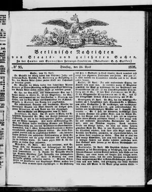 Berlinische Nachrichten von Staats- und gelehrten Sachen vom 24.04.1838